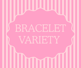 Pink striped promotional graphic for Bracelet Variety Set by Buttercup Lynne Boutique