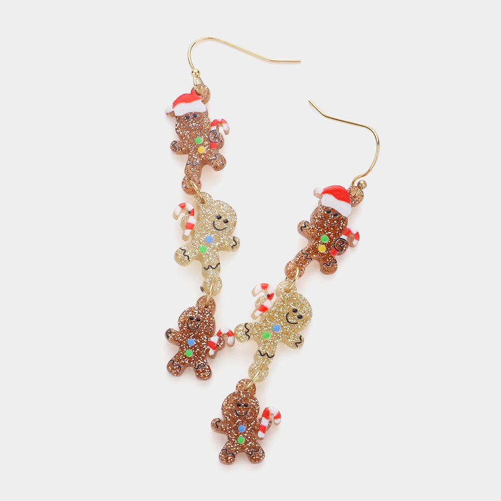 Gingerbread Man Dangle Earrings