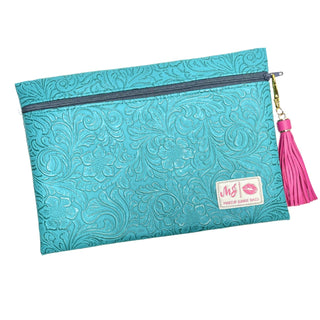 Makeup Junkie Turquoise Dream Top Zip Bag
