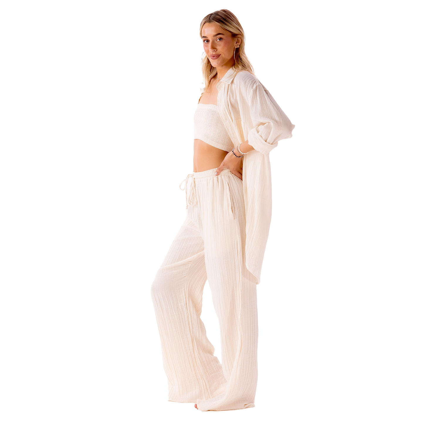 Cream Cabana Pants