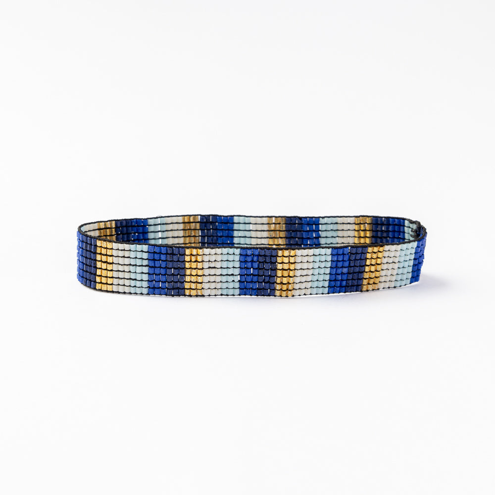 Alex Vertical Stripes Beaded Stretch Bracelet – Greece - Buttercup Lynne Boutique