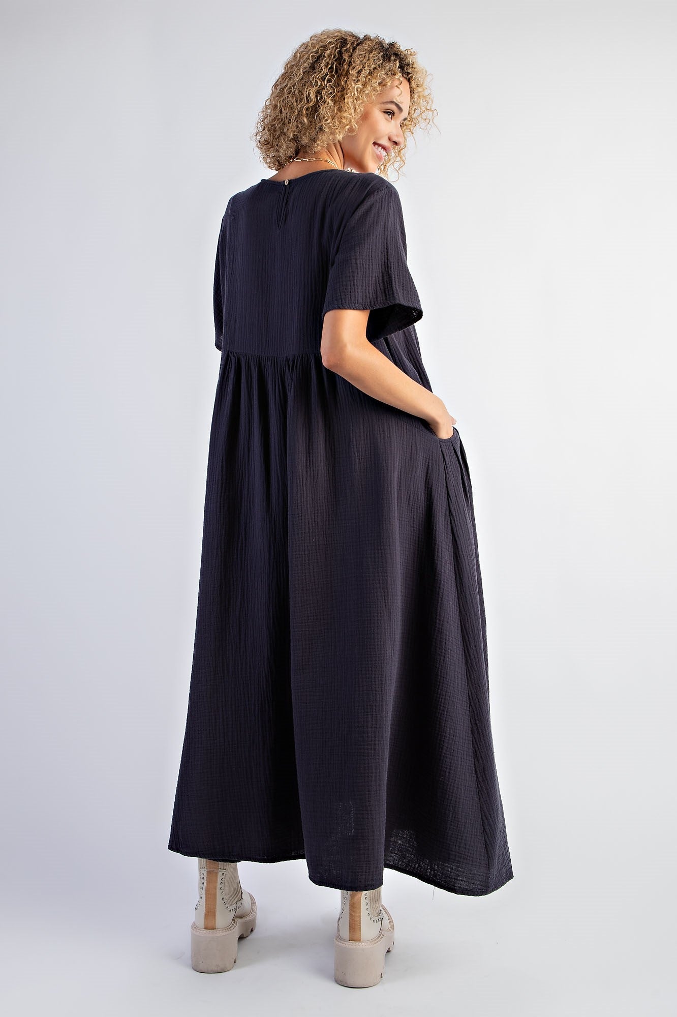 Soft Washed Cotton Gauze Maxi Dress