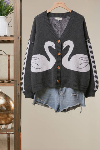 Swan Love Knit Cardigan Mello