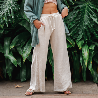 Cream Cabana Pants - Buttercup Lynne Boutique