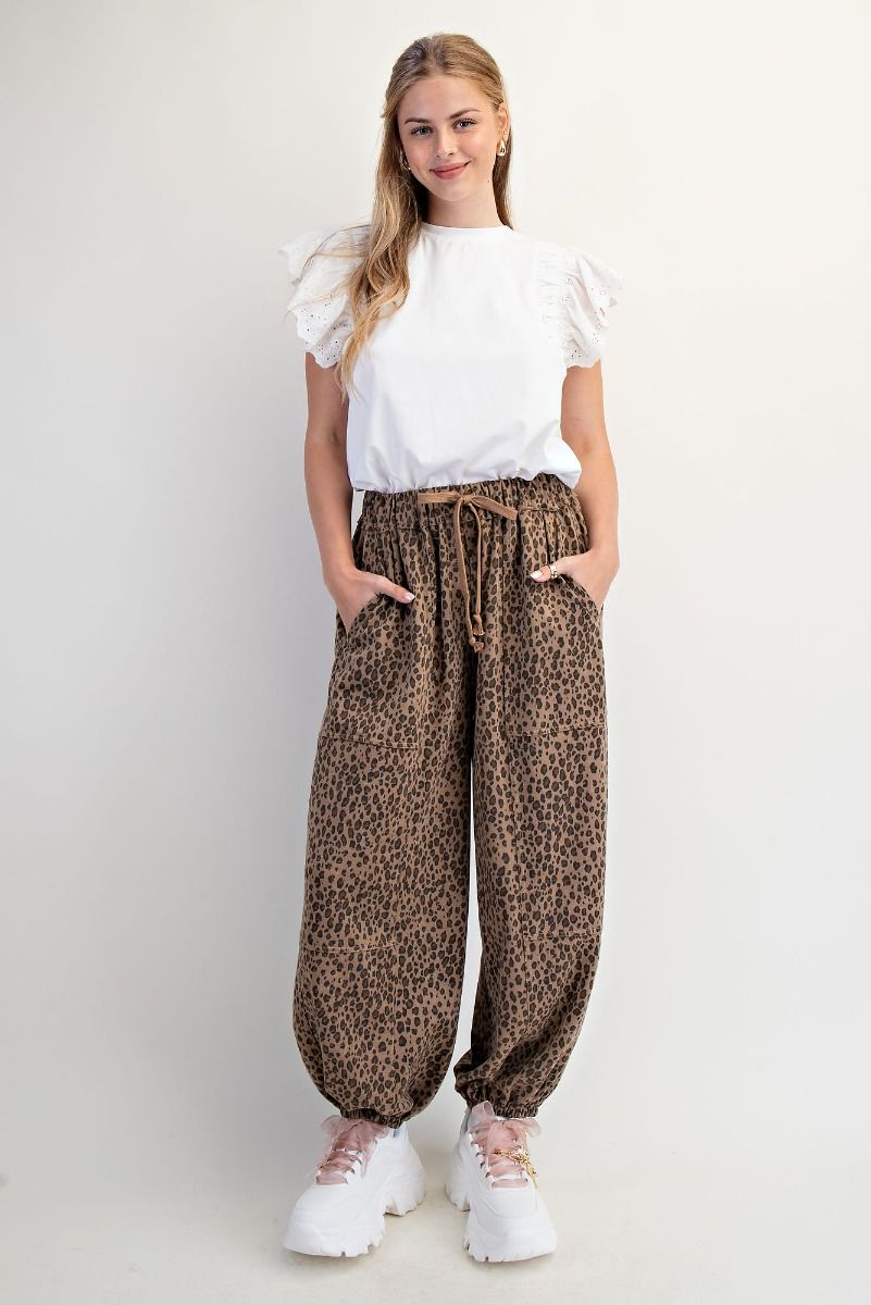 Easel Animal Print Joggers - Buttercup Lynne Boutique
