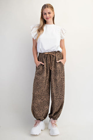 Easel Animal Print Joggers - Buttercup Lynne Boutique