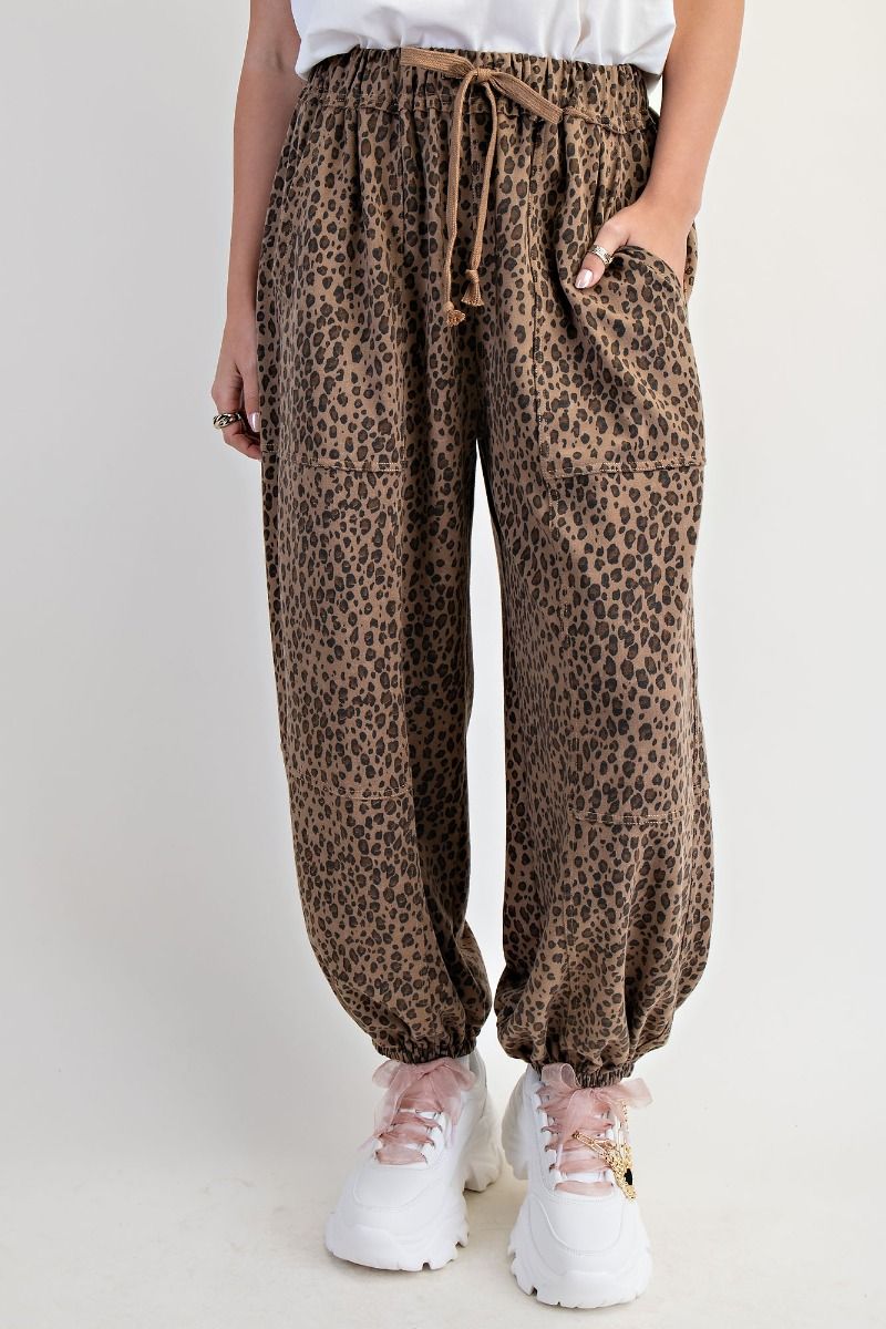 Easel Animal Print Joggers - Buttercup Lynne Boutique