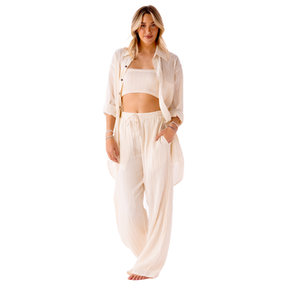Cream Cabana Pants - Buttercup Lynne Boutique