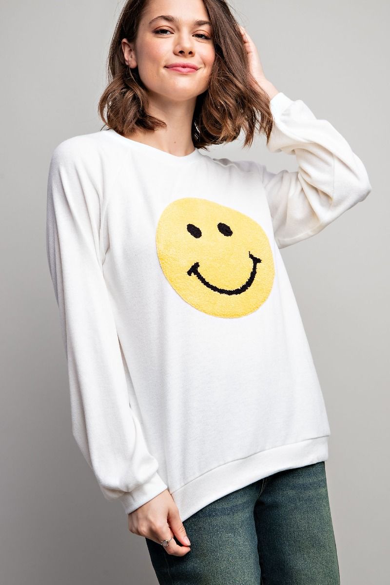 Cheerful Smiley Face Pullover