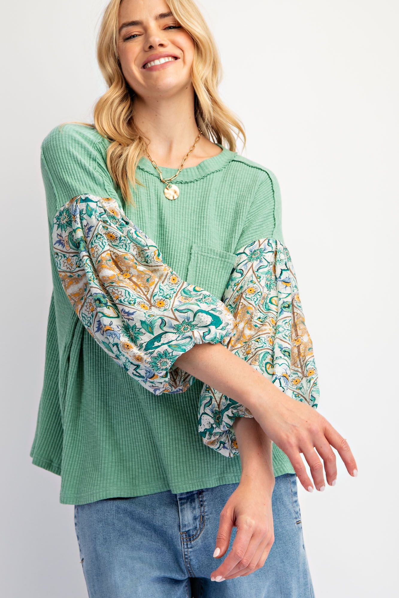 Something About You Print Sleeves Top