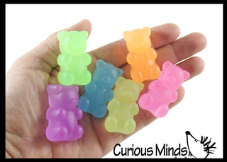 Curious Minds Toys - 1 Bag of 6 Gummy Bear Squishy Mochi Fidget - Cute Animal