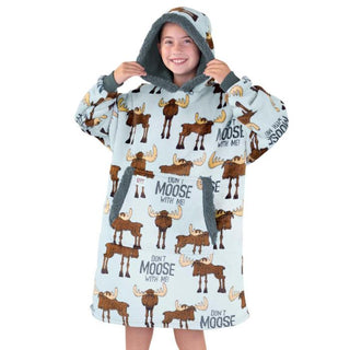 Lazy One Don't Moose With Me Kids Blanket Hoodie