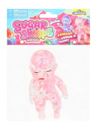 ORB Sugar Swaps Onesies Babies Sweethearts mystery squishy sensory toy in pink 