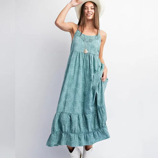 Mineral Washed Cami Dress in Pacific Ocean Hues - Buttercup Lynne Boutique