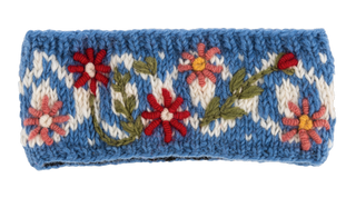 Winter Blooms Embroidered Wool Headband