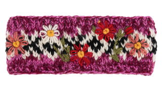 Winter Blooms Embroidered Wool Headband