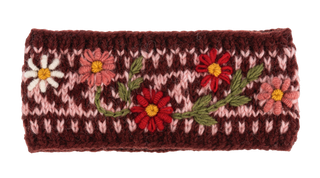 Winter Blooms Embroidered Wool Headband