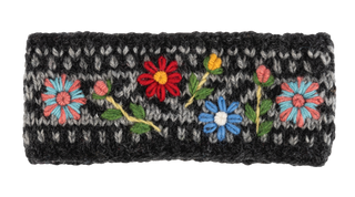 Winter Blooms Embroidered Wool Headband