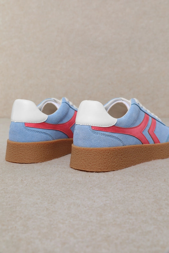 MiiM Nova Pink & Blue Suede Platform Sneaker