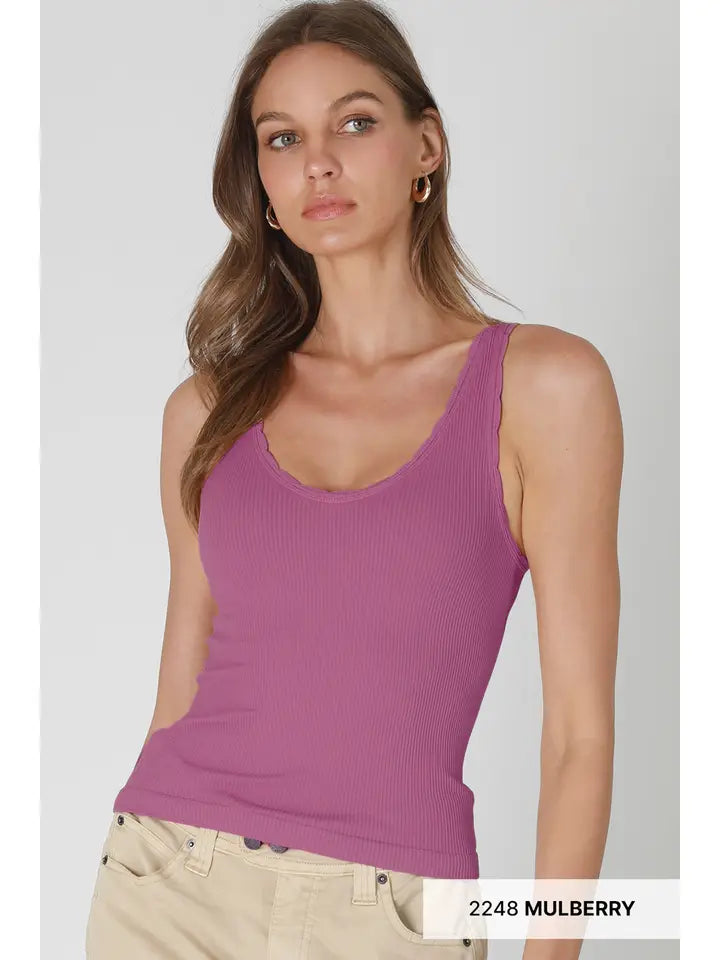 Reversible Scallop Edge Tank Top – Nikibiki USA