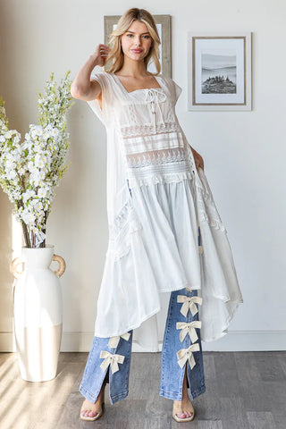 Oli & Hali Whispers of Lace Maxi Top - Buttercup Lynne Boutique