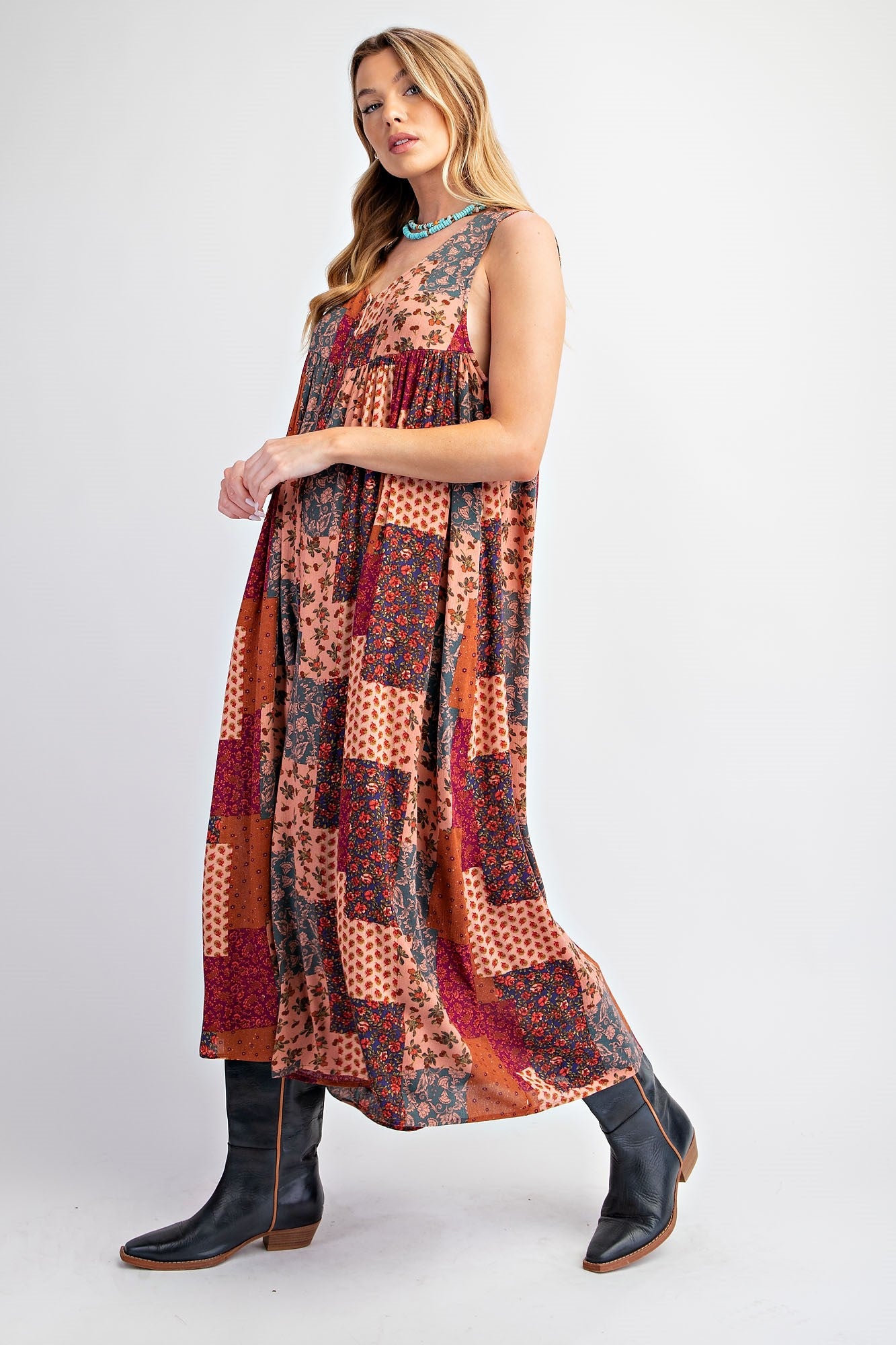 Lead The Way Patchwork Print Jumpsuit