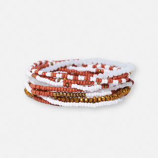 Sage Mixed Stripe Beaded Stretch Bracelets - Buttercup Lynne Boutique