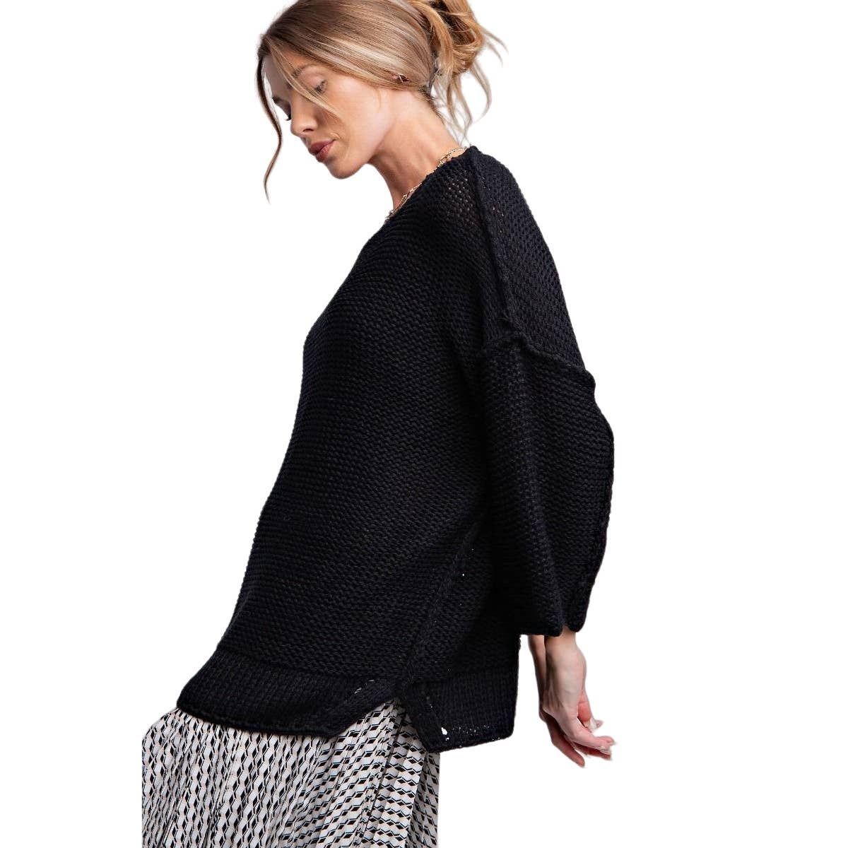 Comfy Cozy Dolman Sleeve Sweater - Multi Colors